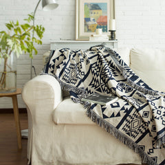 Northern European Geometric Pattern Tapestry, Blanket, Bedspread, 3 sizes