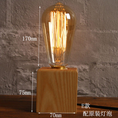Novelty Retro Edison Tungsten Bulb Table Lamp for Bedroom Table Decoration