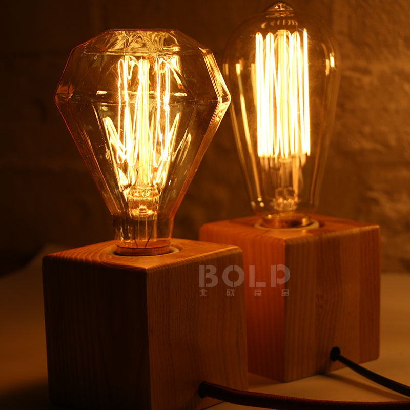 Novelty Retro Edison Tungsten Bulb Table Lamp for Bedroom Table Decoration