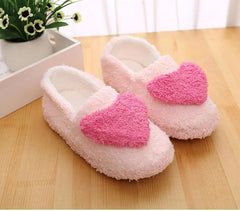 Ladies' Terry Cloth Hearts Plush Fur Booties for Home