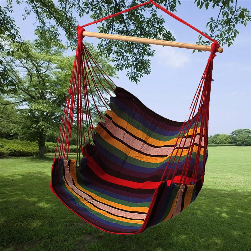 Patio Porch Hanging Cotton Rope Hammock Swing Chair
