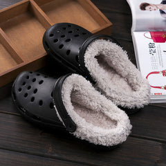 Winter Fur Lined Waterproof Rubber Clogs