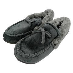Soft Keep Warm Solid Plush Home Grey Brown Indoor Shoes
