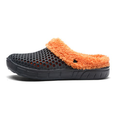 Men's Fur Lined Rubber Clog Slippers