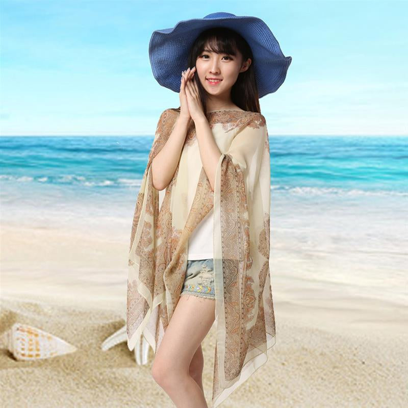 Women's V-Neck Floral Print Beach Cover Up