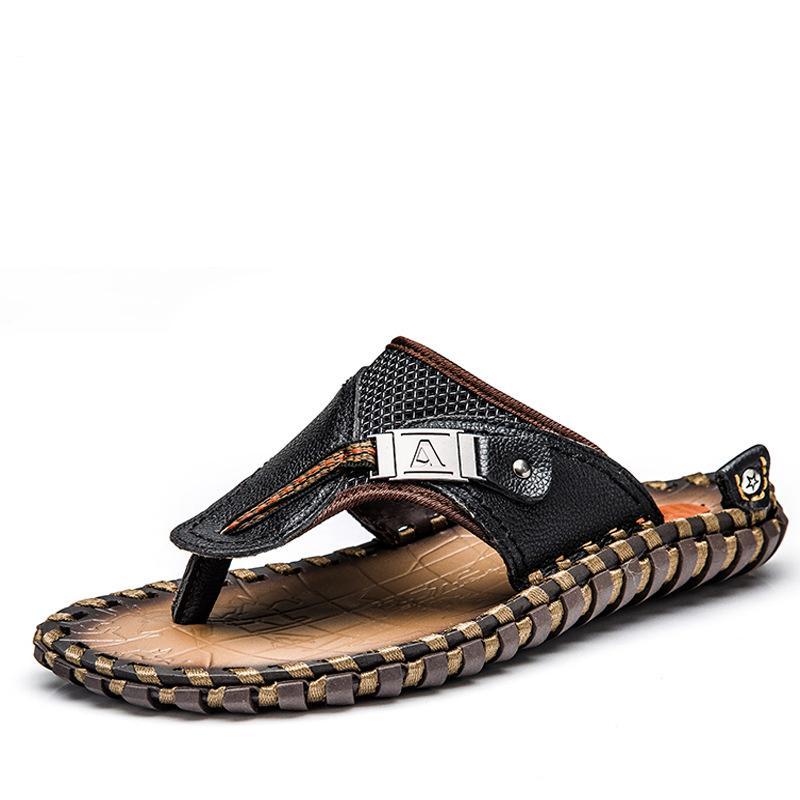 Luxury Leather Men's Summer Loafers with Metal Details