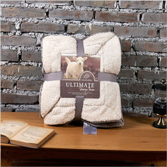 Sherpa Poly Wool Throw Blanket