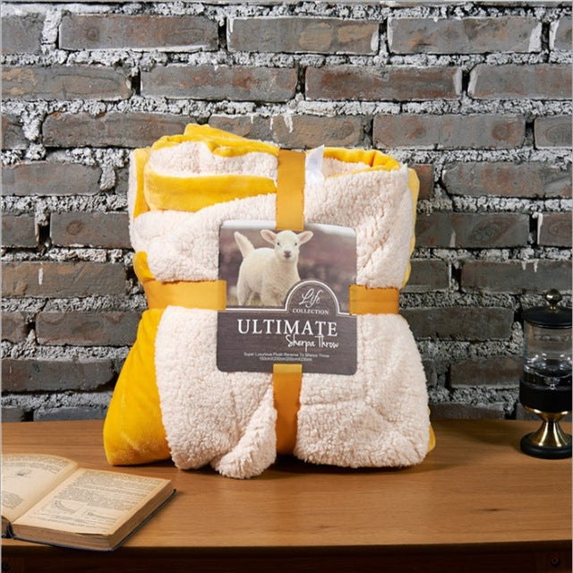 Sherpa Poly Wool Throw Blanket