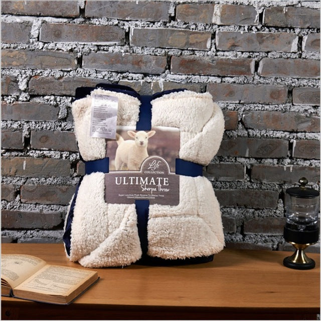 Sherpa Poly Wool Throw Blanket