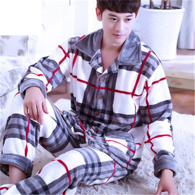Men's Thick Fleece Pajama Set