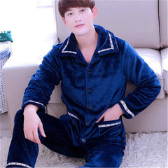 Men's Thick Fleece Pajama Set