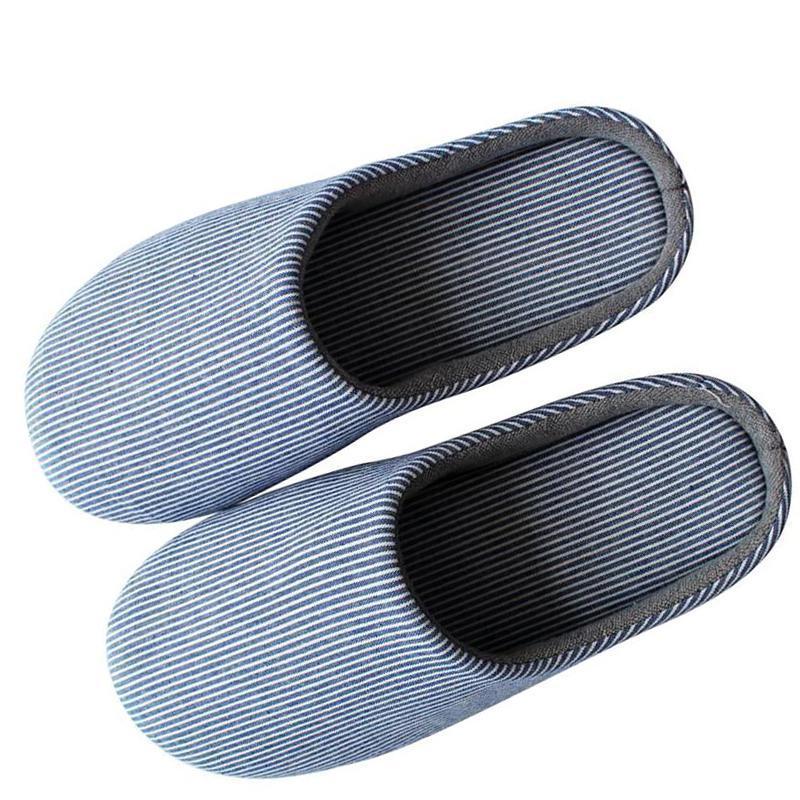 Men's Pin-Striped Cotton Slippers