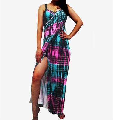 Long Dress Multicolor Plus Size Beach Wrap