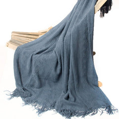 Knit Weave Pattern Throw Blanket