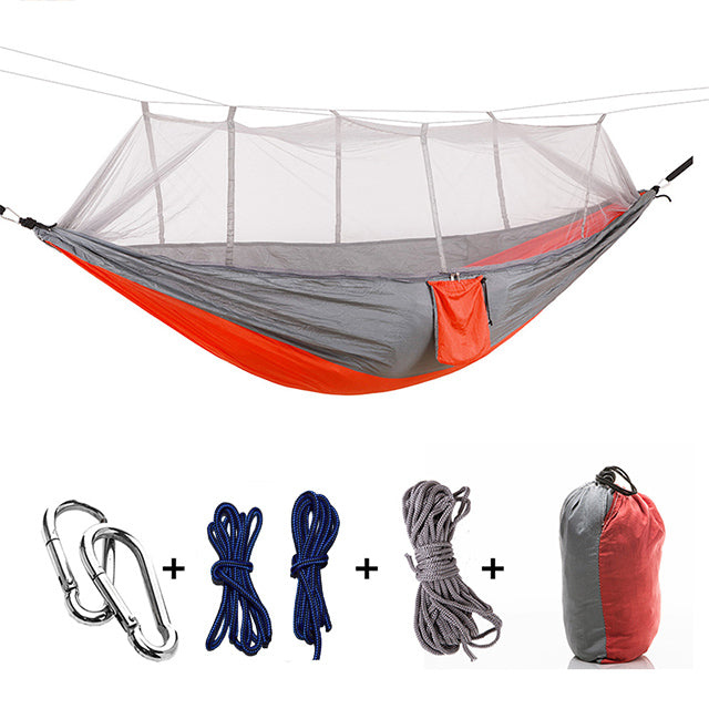 Double Hammock High Strength Parachute Fabric with Mosquito Net