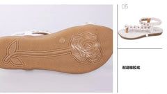 Ladies Bohemian Flower Strap Flat Sandals