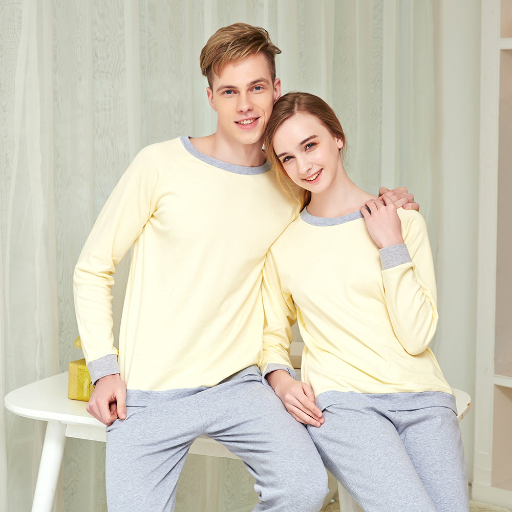 Men's Full O-Neck Cotton Pajamas Set