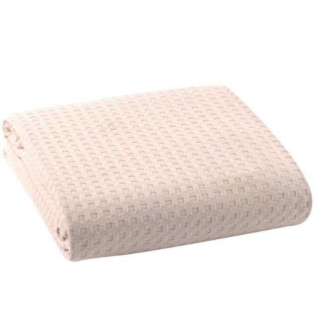 Waffle Pattern Cotton Bed Cover, Sofa Throw 150x200cm