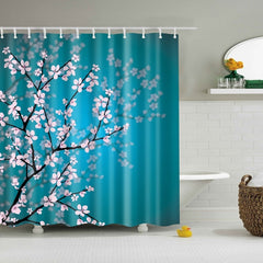 Cherry Blossoms & Jungle Leaves Shower Curtains