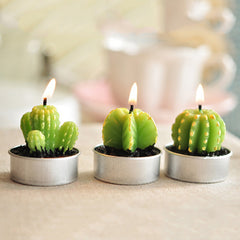 Potted Cactus and Flamingo Scented Candles