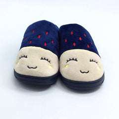 Embroidered Short Plush Slippers