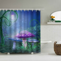Sea Turtle, Sea Horse, Flamingos, and Exotic World, Polyster Fabric Shower Curtain