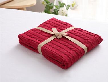 Chain Pattern Cotton Knit Throw Blanket