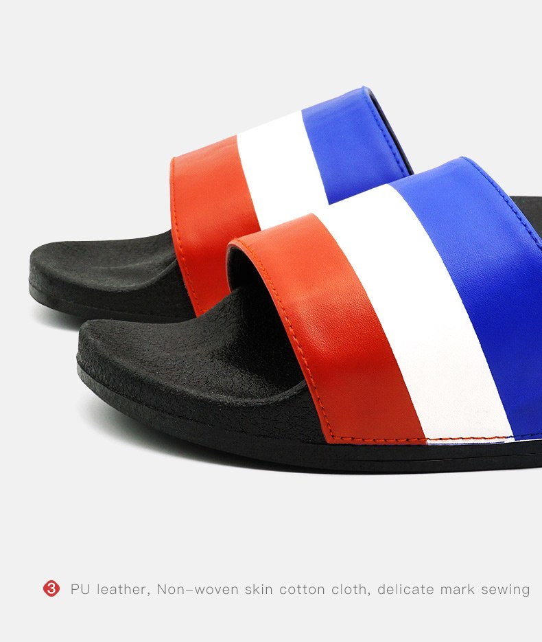 Red White Blue Striped Contour Insloe Men's Slippers