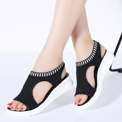 Women's Ankle Wrap Pattern Summer Walking Shoes